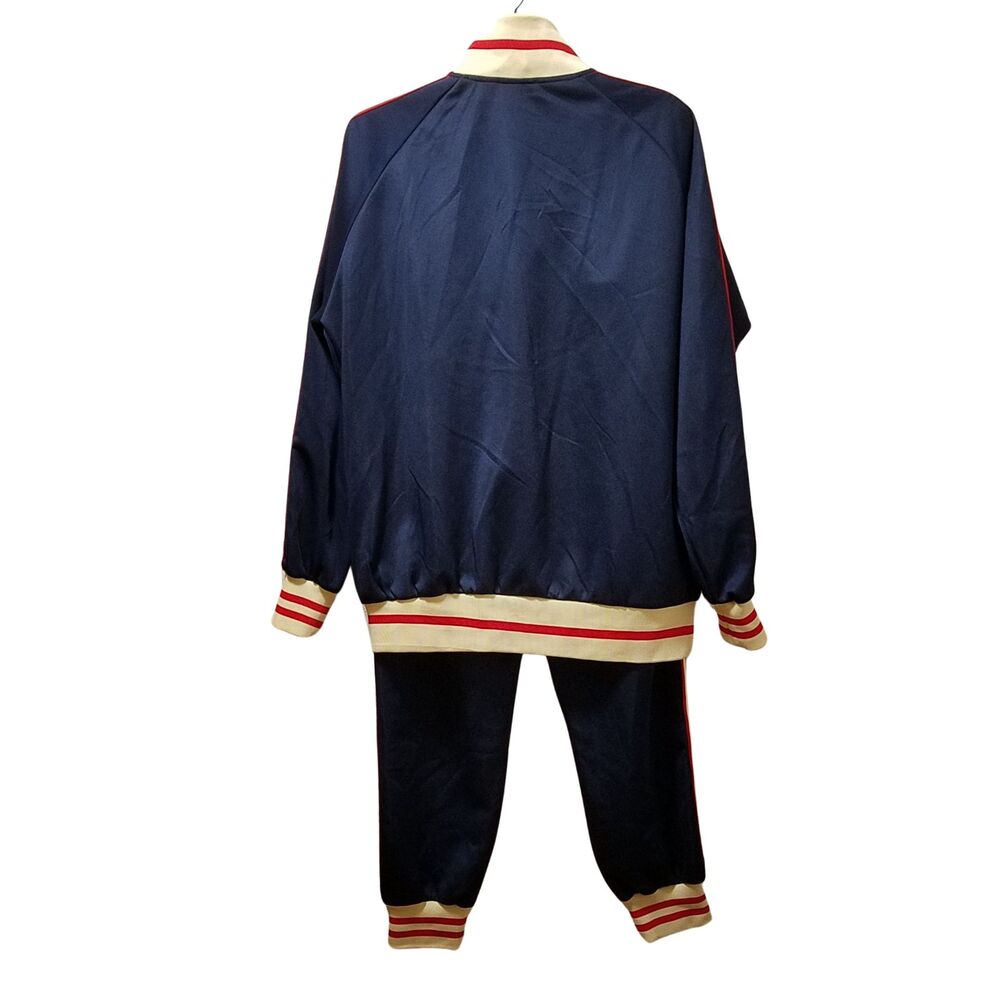 Dioxoib Track Suit Men’s Large Navy Blue Sweatsuit Stretch Jacket Jogger Pants - Picture 2 of 5